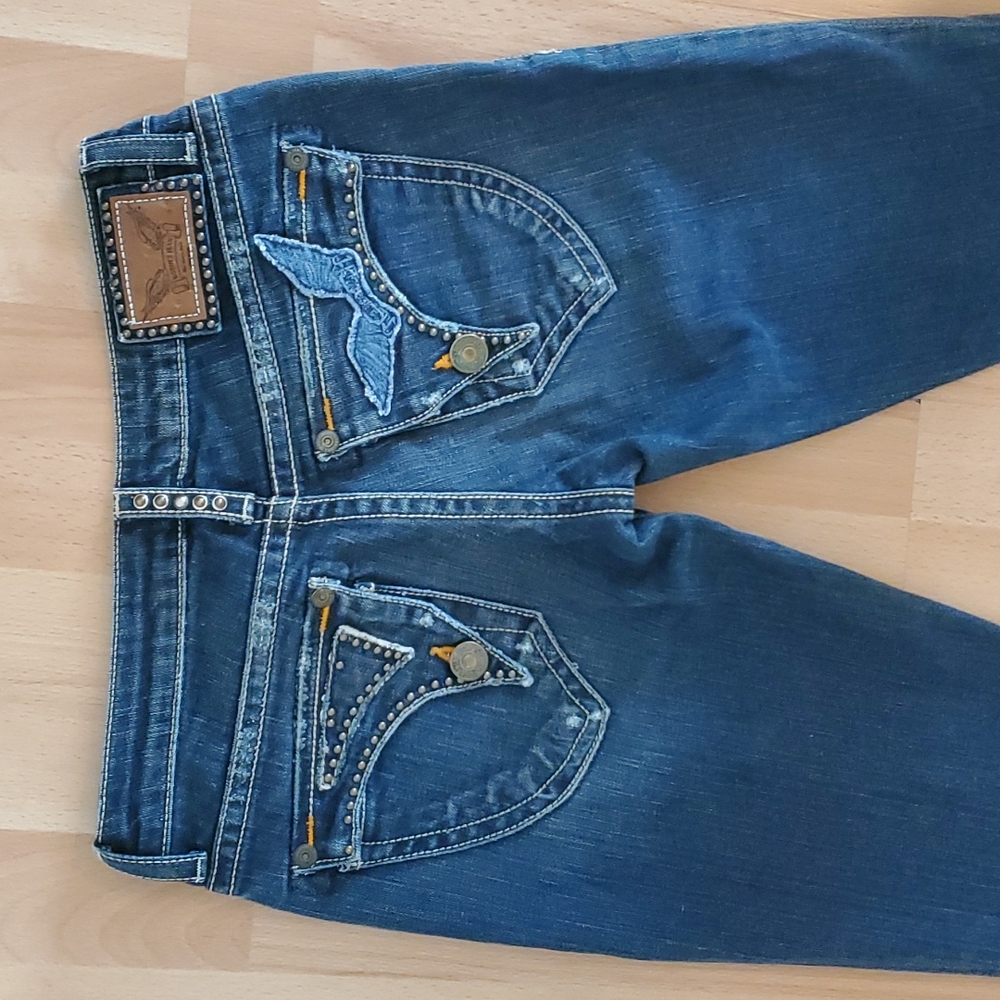 Robin's Jean Embellished Long Flap Pocket Jeans